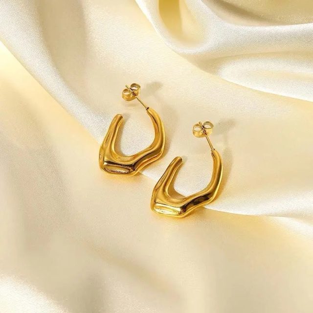 Molten Abstract Shape Hoops