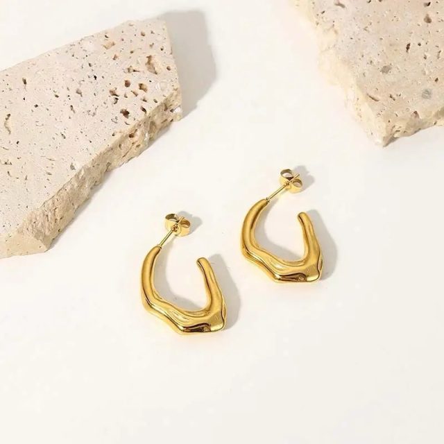 Molten Abstract Shape Hoops - Image 2