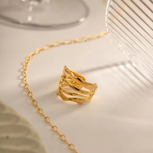 Irregular Multi-layer Adjustable Ring - Image 3
