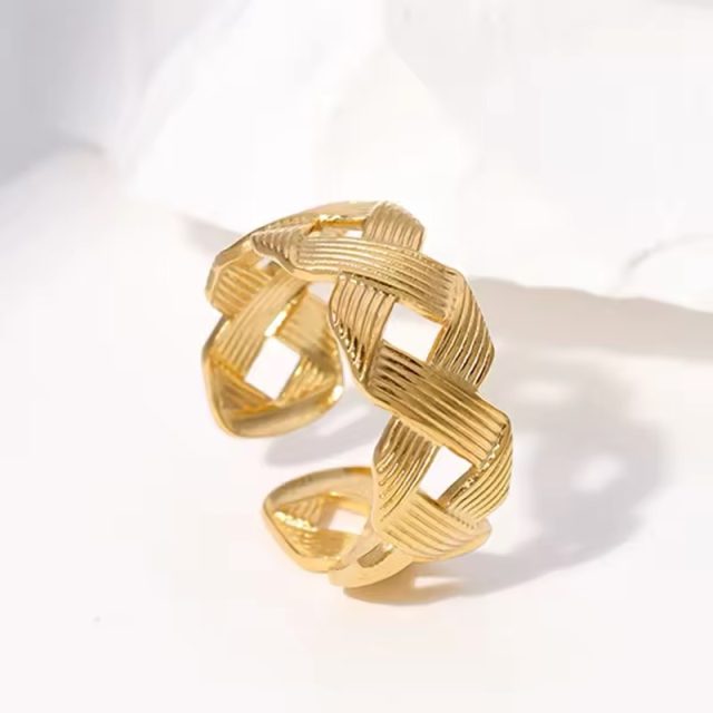 Cross Cutout Adjustable  Ring
