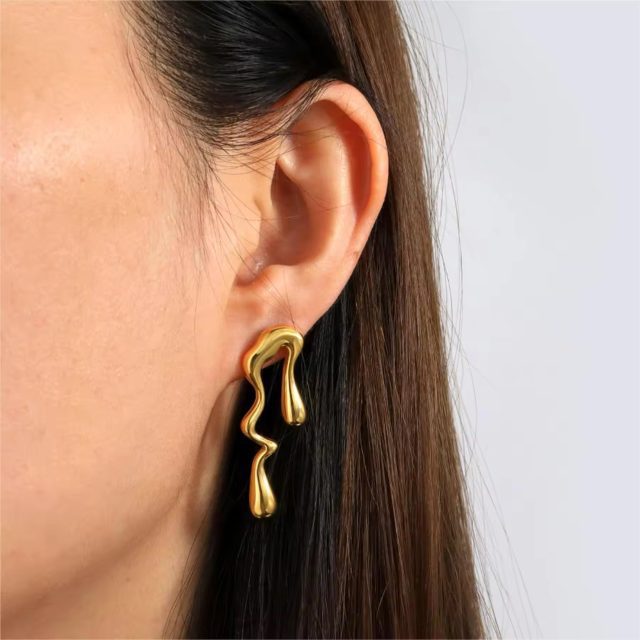 Irregular Water Drops Earrings - Image 2