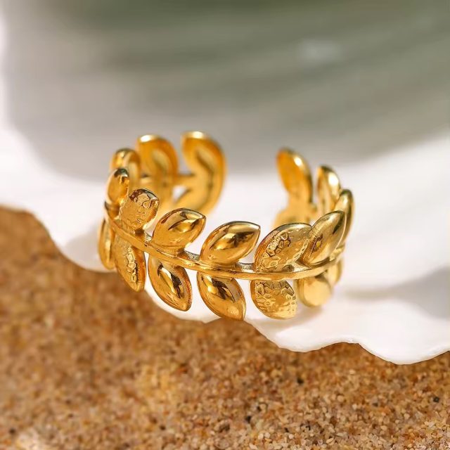 Adjustable Olive Leaf Ring