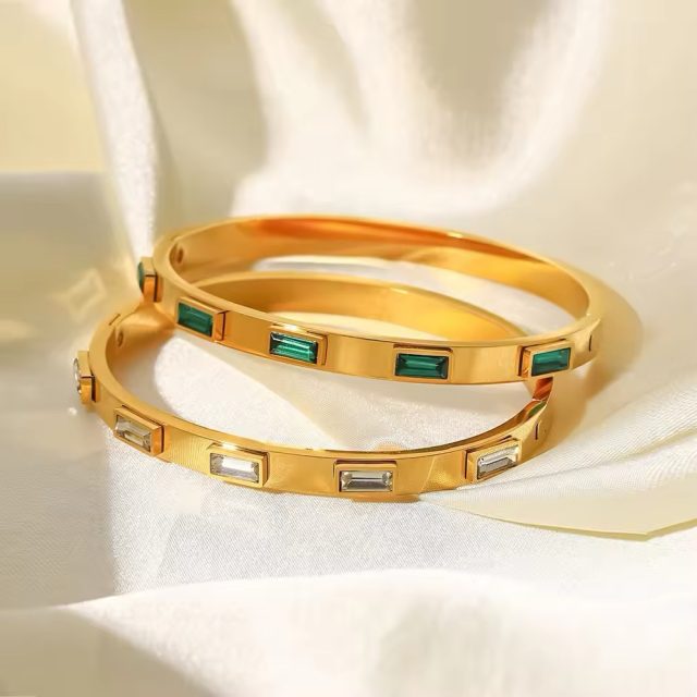 Embedded Zircon  Charm Bracelets