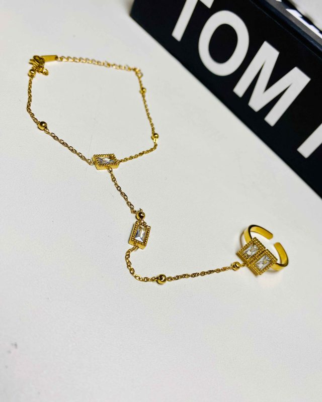 Trendy Hand chain with Adjustable Ring